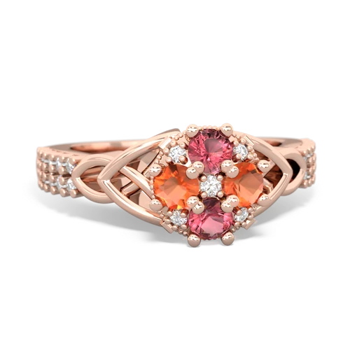 tourmaline-fire opal engagement ring