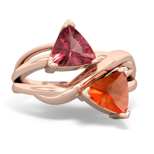 tourmaline-fire opal filligree ring