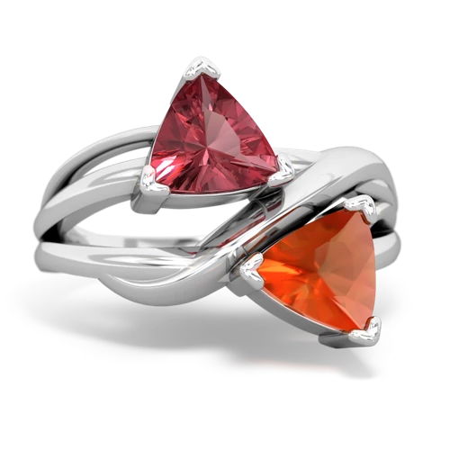 tourmaline-fire opal filligree ring