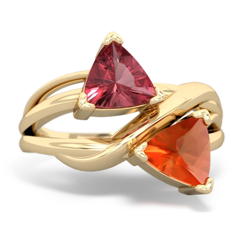 tourmaline-fire opal filligree ring