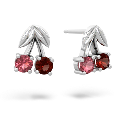 tourmaline-garnet cherries earrings