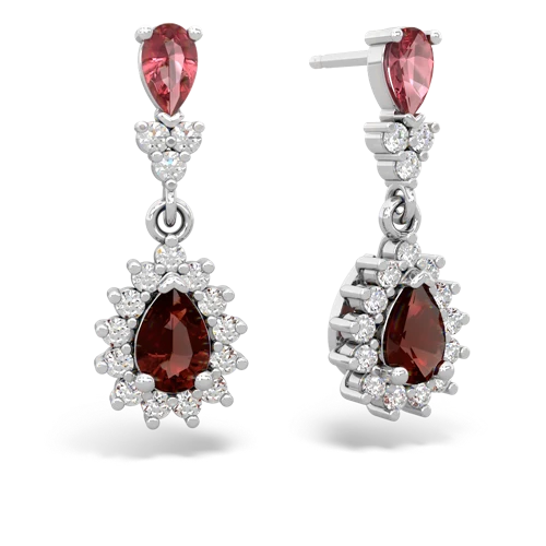 tourmaline-garnet dangle earrings