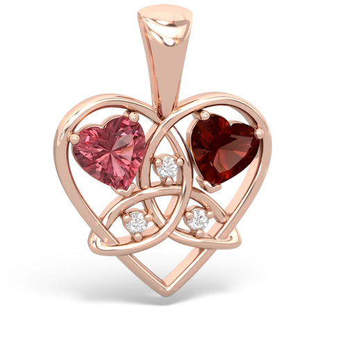 tourmaline-garnet celtic heart pendant