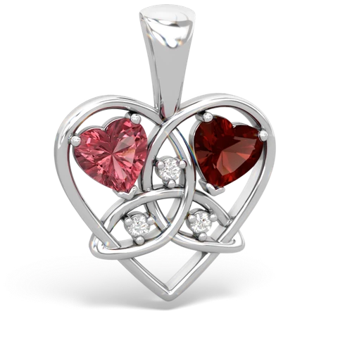 tourmaline-garnet celtic heart pendant