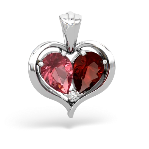 tourmaline-garnet half heart whole pendant