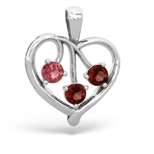 tourmaline-garnet love heart pendant