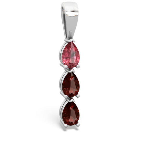 tourmaline-garnet three stone pendant