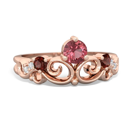 Pink Tourmaline Genuine Pink Tourmaline with Genuine Garnet and Genuine Black Onyx Crown Keepsake ring Ring
