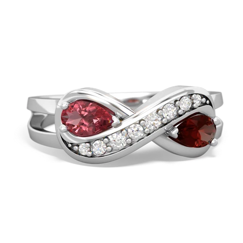 tourmaline-garnet diamond infinity ring