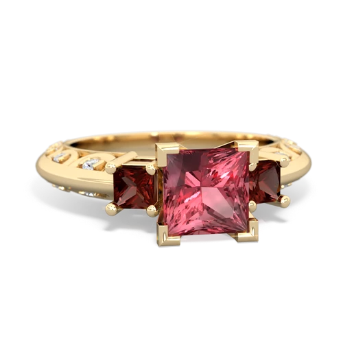 tourmaline-garnet engagement ring