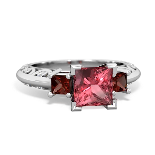 tourmaline-garnet engagement ring