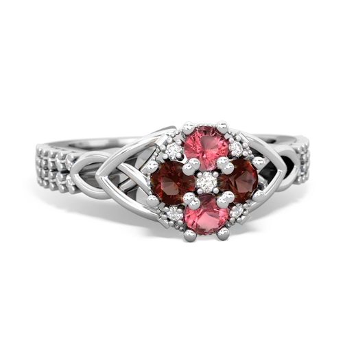 tourmaline-garnet engagement ring