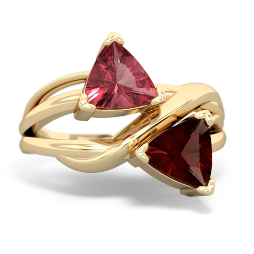 tourmaline-garnet filligree ring