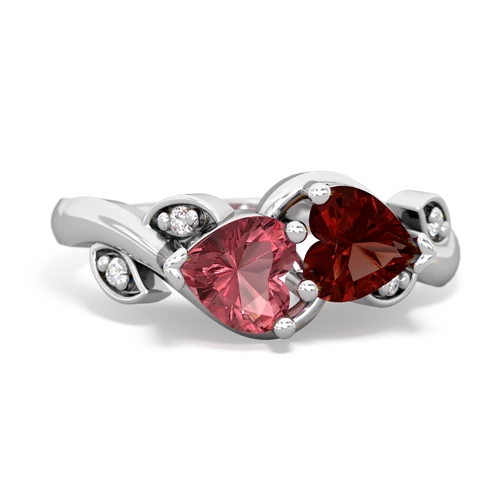 tourmaline-garnet floral keepsake ring