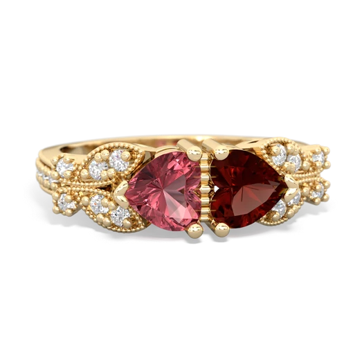 tourmaline-garnet keepsake butterfly ring