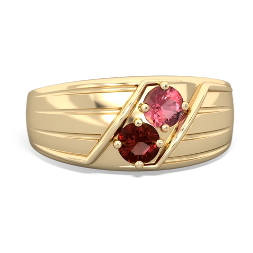 tourmaline-garnet mens ring