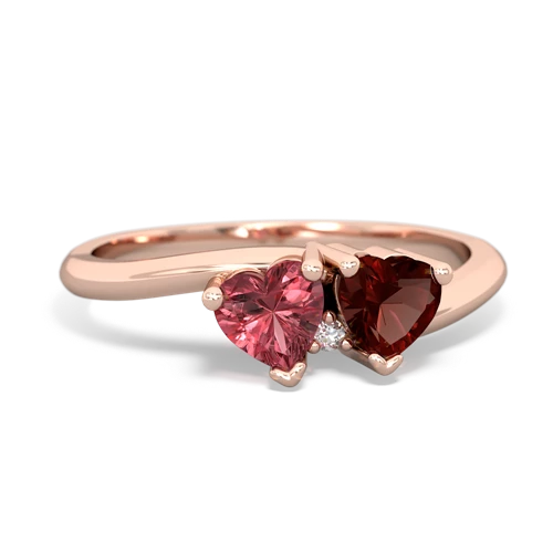 tourmaline-garnet sweethearts promise ring