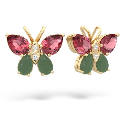 tourmaline-jade butterfly earrings