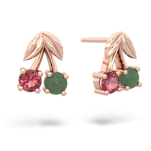 tourmaline-jade cherries earrings