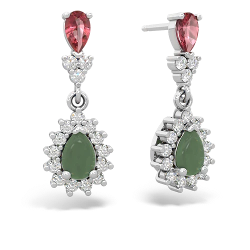 tourmaline-jade dangle earrings