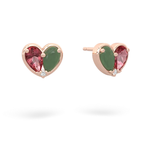 tourmaline-jade one heart earrings