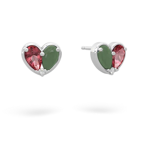 tourmaline-jade one heart earrings
