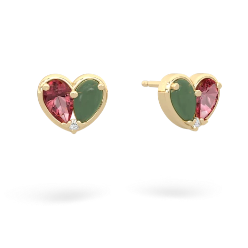 tourmaline-jade one heart earrings