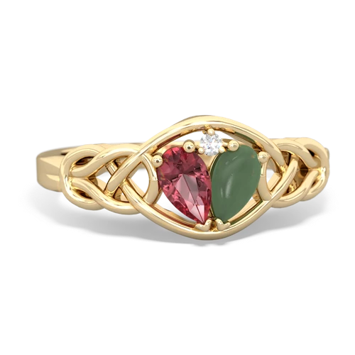 tourmaline-jade celtic knot ring
