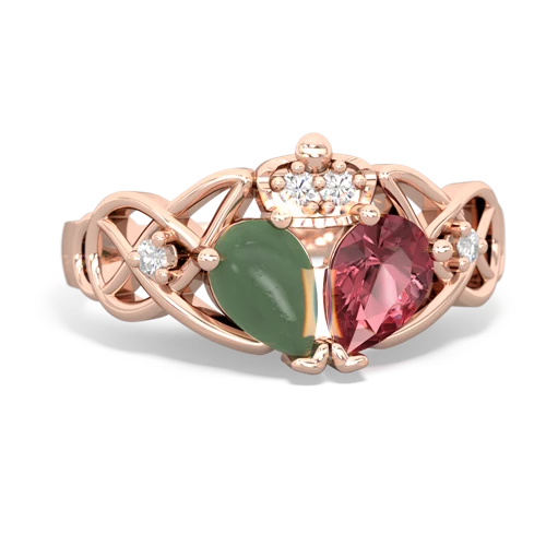 tourmaline-jade claddagh ring