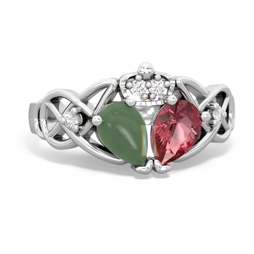 tourmaline-jade claddagh ring