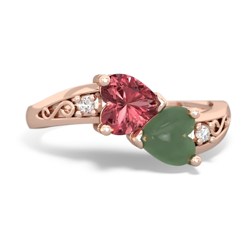 tourmaline-jade filligree ring