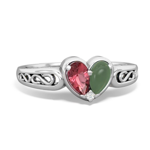 tourmaline-jade filligree ring