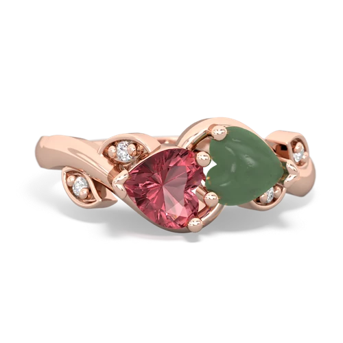 tourmaline-jade floral keepsake ring