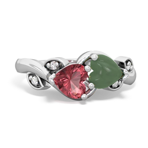 tourmaline-jade floral keepsake ring