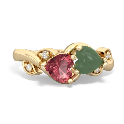tourmaline-jade floral keepsake ring