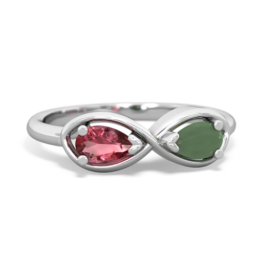 tourmaline-jade infinity ring