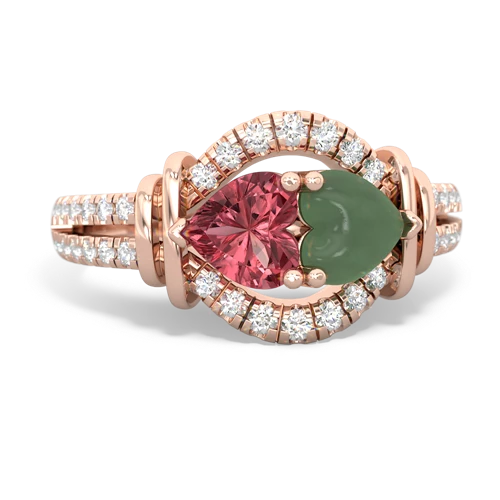 tourmaline-jade pave keepsake ring