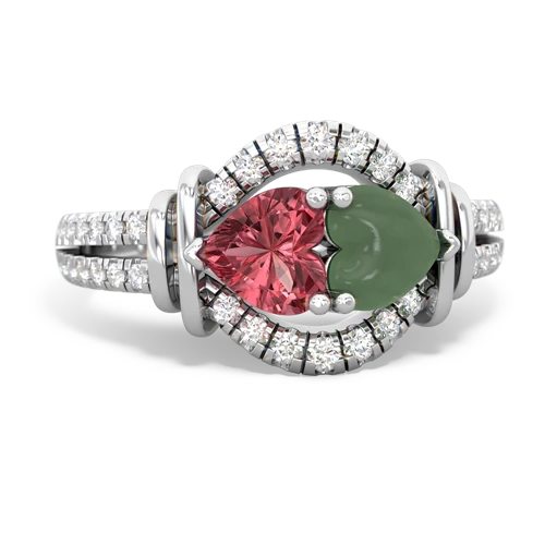 tourmaline-jade pave keepsake ring