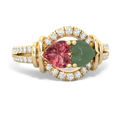 tourmaline-jade pave keepsake ring