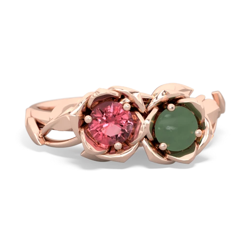 tourmaline-jade roses ring