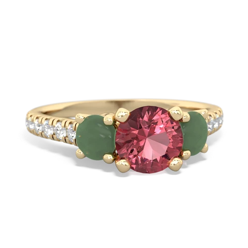 tourmaline-jade trellis pave ring