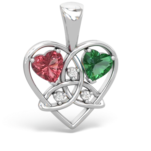 tourmaline-lab emerald celtic heart pendant