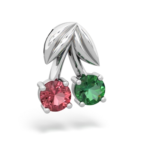 tourmaline-lab emerald cherries pendant