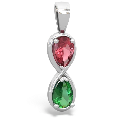 tourmaline-lab emerald infinity pendant