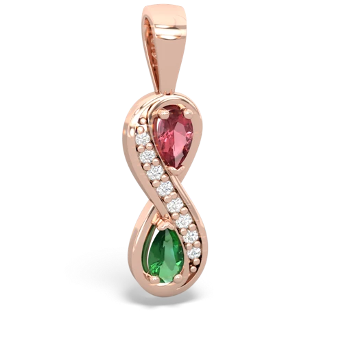 tourmaline-lab emerald keepsake infinity pendant