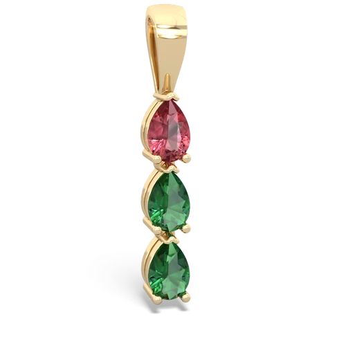 tourmaline-lab emerald three stone pendant