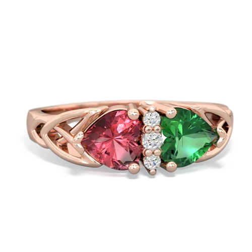 tourmaline-lab emerald celtic ring
