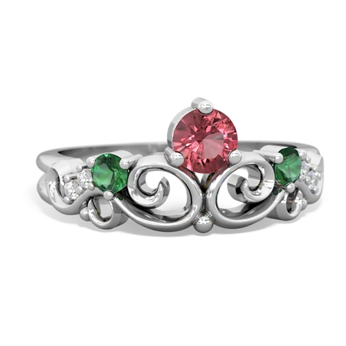 tourmaline-lab emerald crown keepsake ring