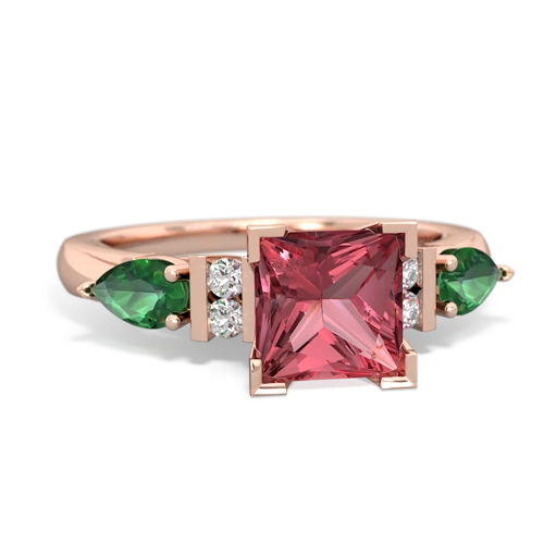 tourmaline-lab emerald engagement ring