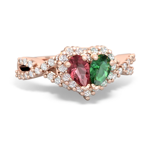 tourmaline-lab emerald engagement ring